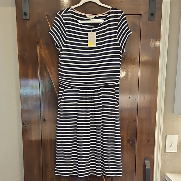 Boden Dresses & Skirts - NWT - Boden Navy and White Striped Midi Dress 10